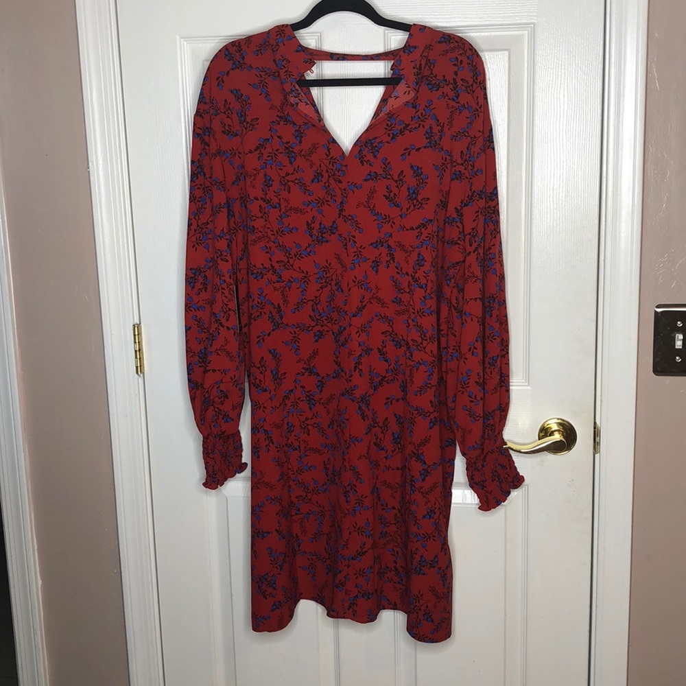 NWT Eloquii Red floral dress long sleeve 18/20